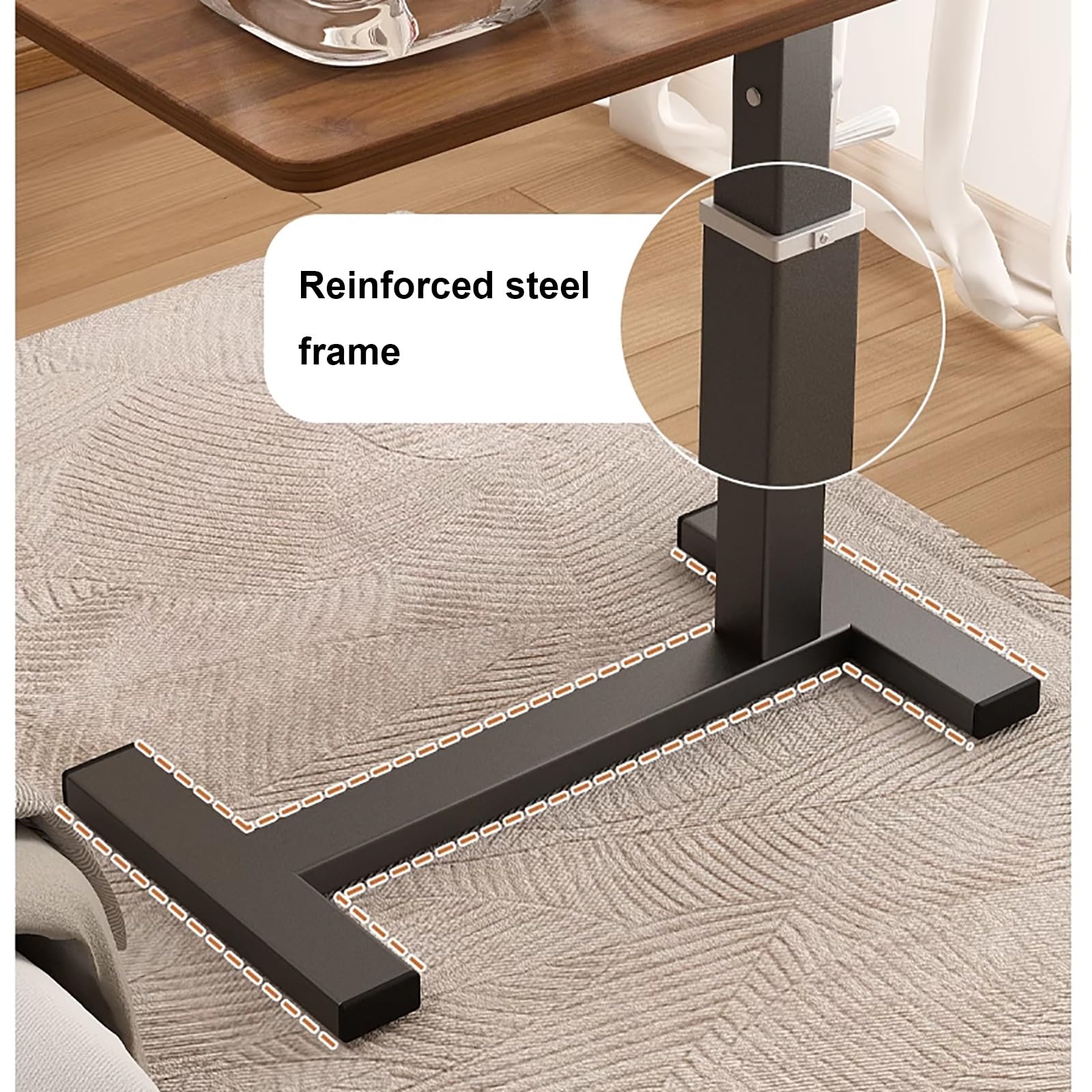 Tavolo da studio regolabile in altezza per casa e ufficio, controllo manuale dell'altezza, ideale per lavori a distanza (grigio, 2,60 cm)