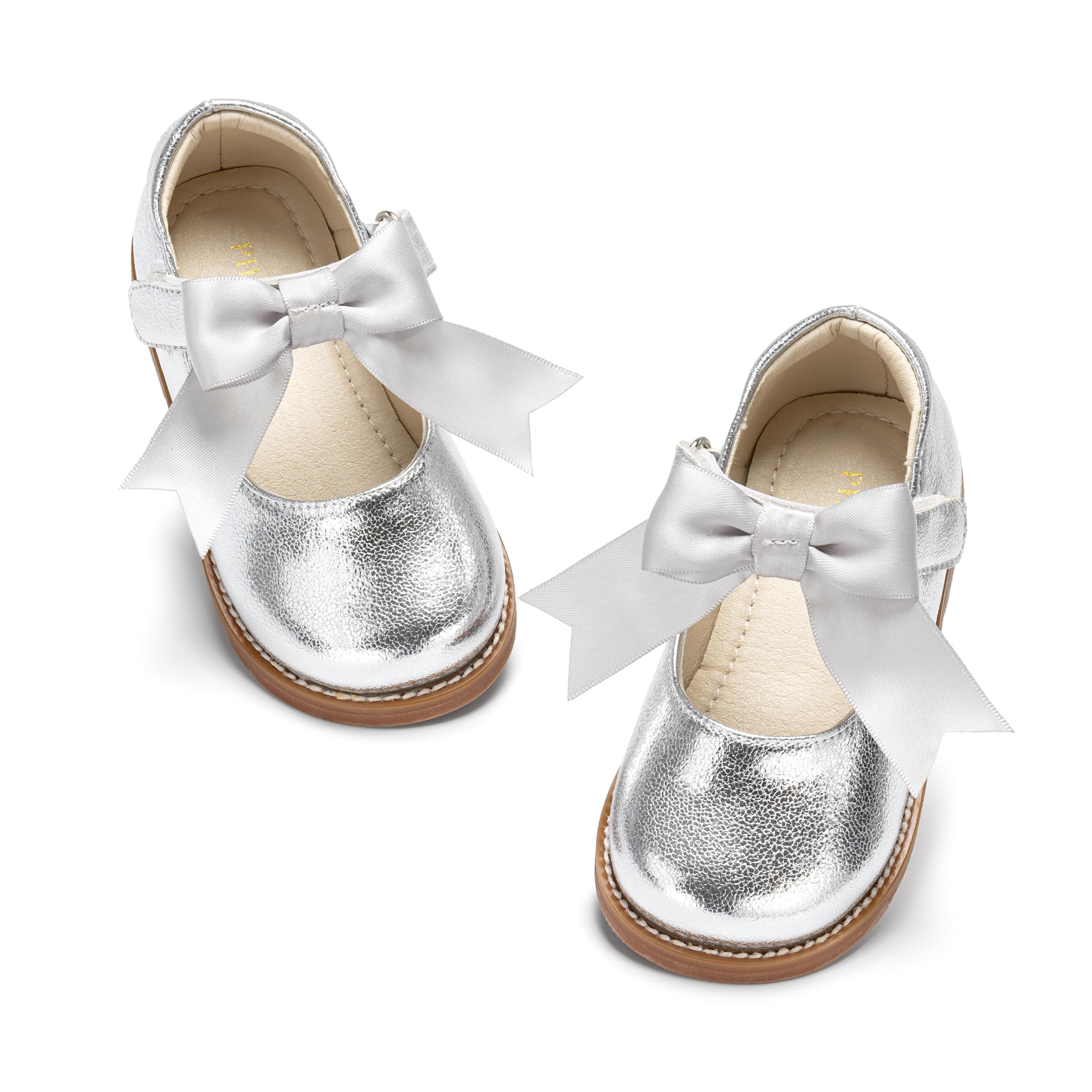 PHIRAMIN Toddler Flower Girl Dress Shoes - Little Girl Mary Janes Flats Wedding