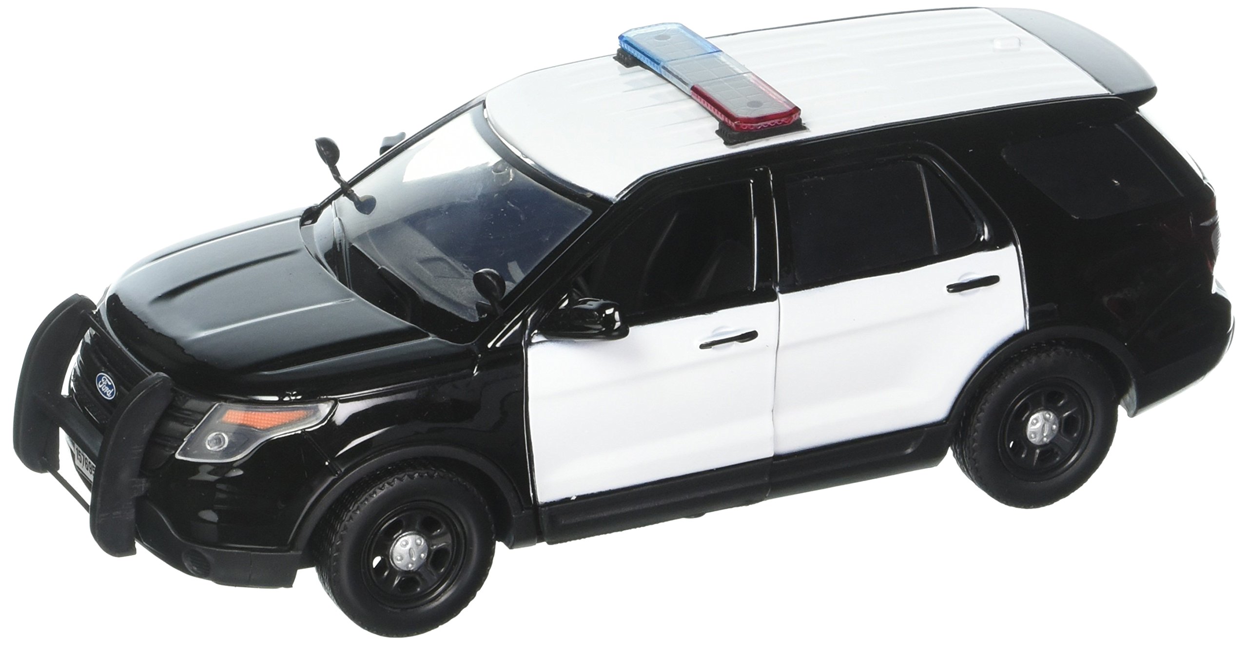 Motormax 2015 Ford Police Interceptor Utility Unmarked Black and White 1/24 Diecast Model Car
