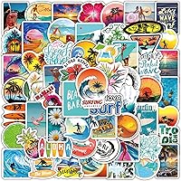 Vista 2 de 100 calcomanías de playa de verano, calcomanías de surf en la playa de Hawaii, calcomanías geniales de playa, paquete de calcomanías de verano