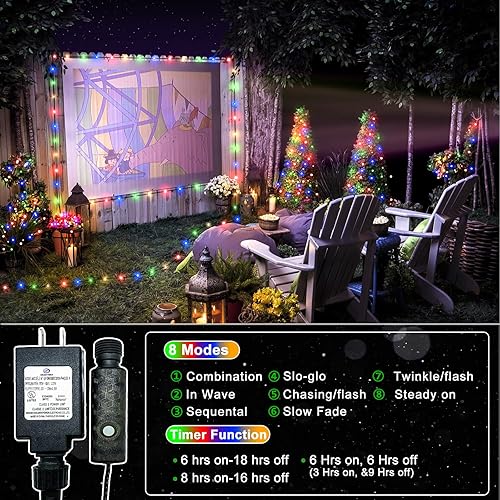 Miniatura 2 de Luces de Navidad para exteriores 1000 luces LED de 328 pies 8 modos con función de memoria luz de hadas parpadeante IP67 impermeable Pascua fiesta