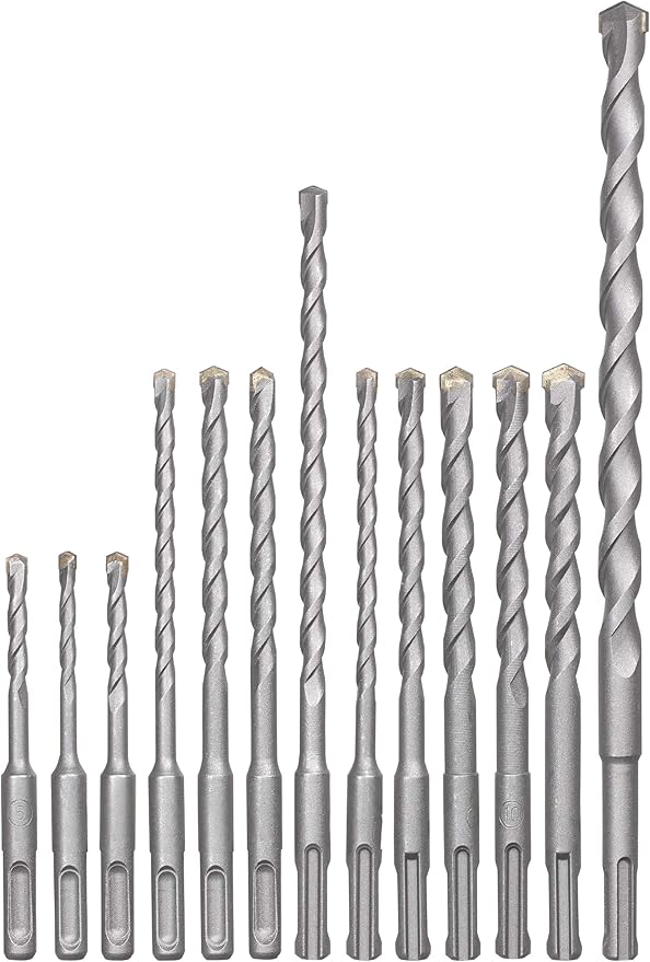 KWB 49240280 SDS-Plus - Conjunto de accesorios para martillos perforadores (12 piezas con caja de almacenamiento)