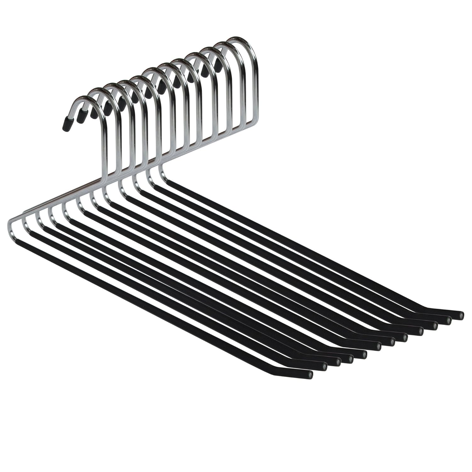 Metal Pant Hanger with Non-Slip Bar - 16" (Pack of 12)