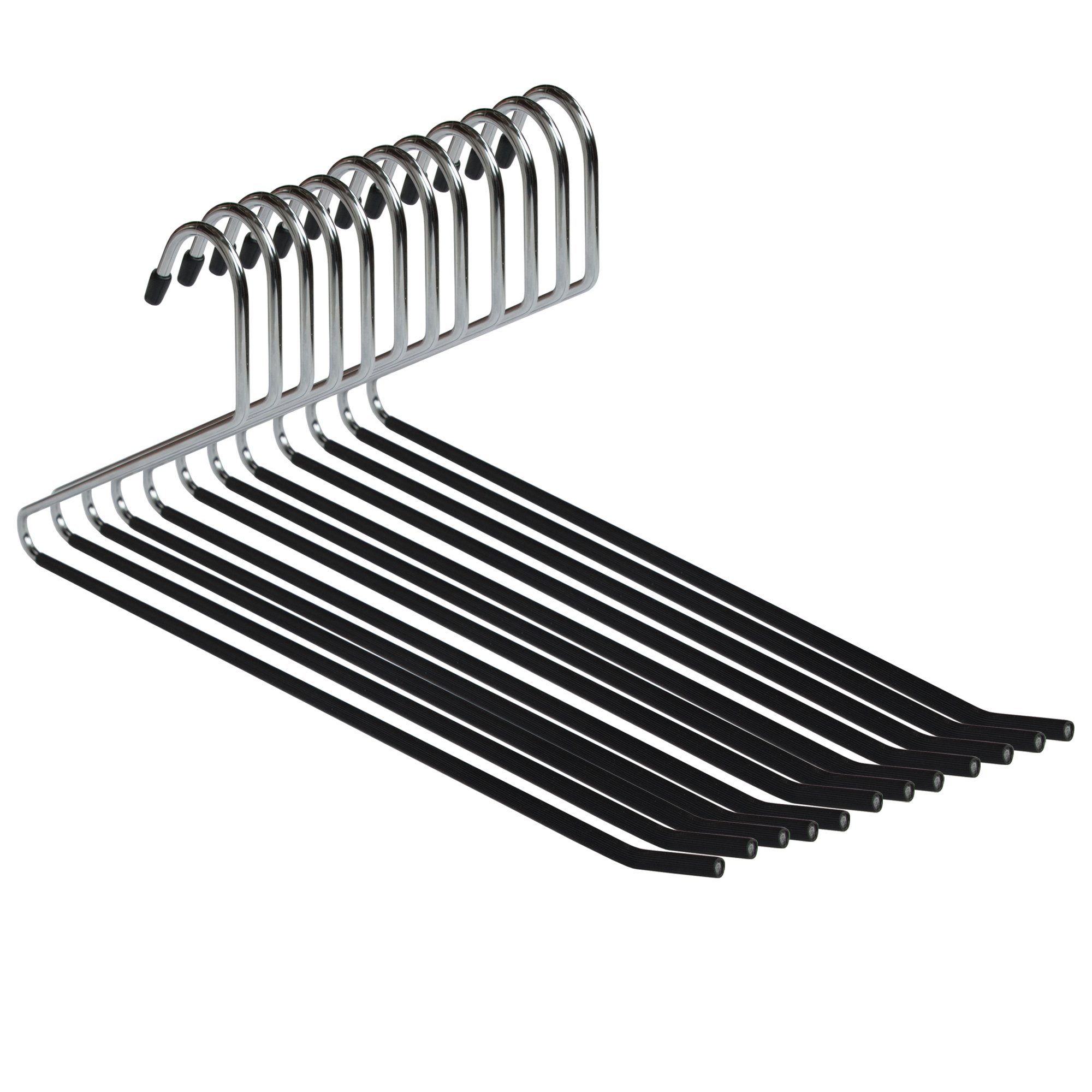 Metal Pant Hanger with Non-Slip Bar - 16" (Pack of 12)