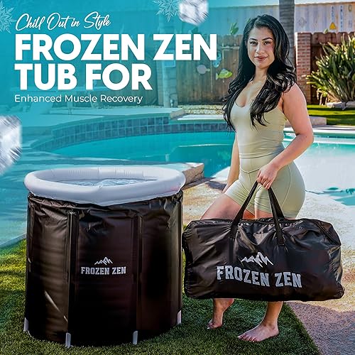 Miniatura 3 de Bañera de hielo para atletas con tapa, baño de hielo portátil, bañera fría al aire libre, baño de hielo inflable grande, entrenamiento de terapia de