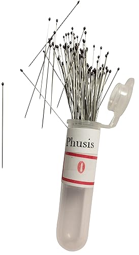 Phusis - Juego de 100 alfileres de acero inoxidable para insectos frasco de almacenamiento de plástico duro Tamaños #00, 0, 1, 2, 3, 4 y #5 para