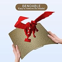 Vista 6 de IdeaFormer Doble Cara Hoja de Acero con Resorte PEI Texturizado Dorado 257x257mm, Cama de Impresión PEI Flexible para Impresora 3D Bambu Lab X1 X1C