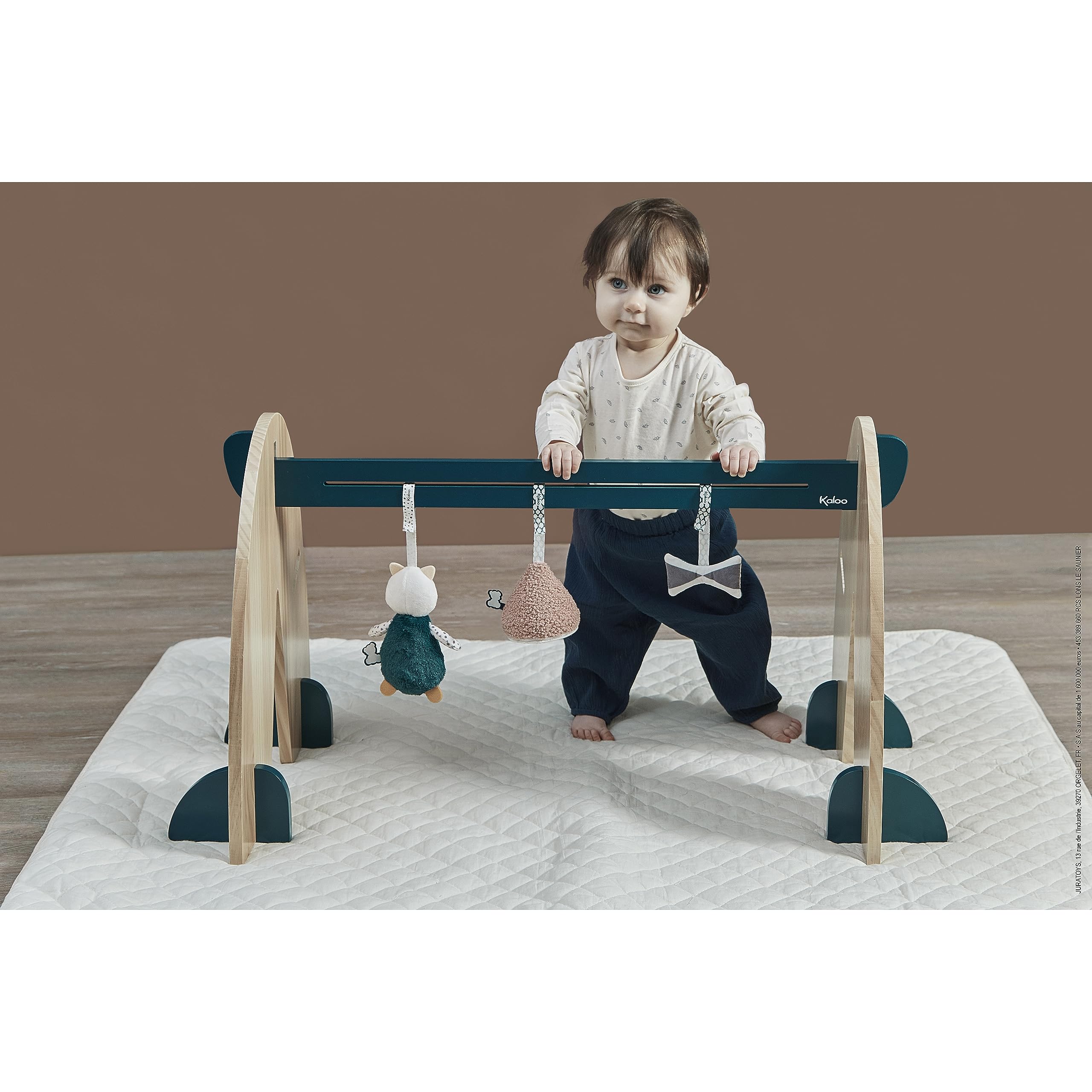KALOO - Stimuli - Arco Multisensoriale con 3 Accessori per Neonato - Arco in Legno Evolutivo - Giochi Sensoriali Appesi - Altezza 45 cm - dalla Nascita, K227004