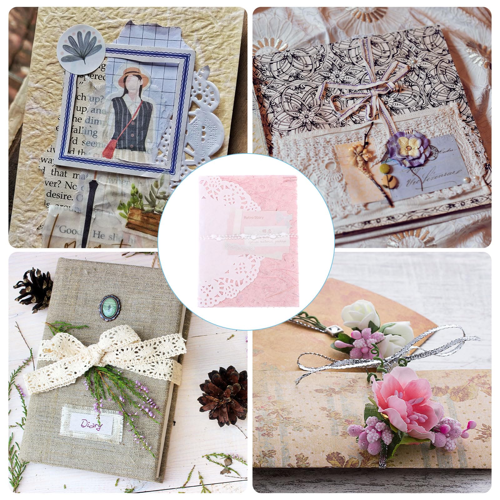 30 Feuilles Papier Scrapbooking Vintage KASESSS - 14x18 Cm - Motifs Nautiques Anciens - 120g