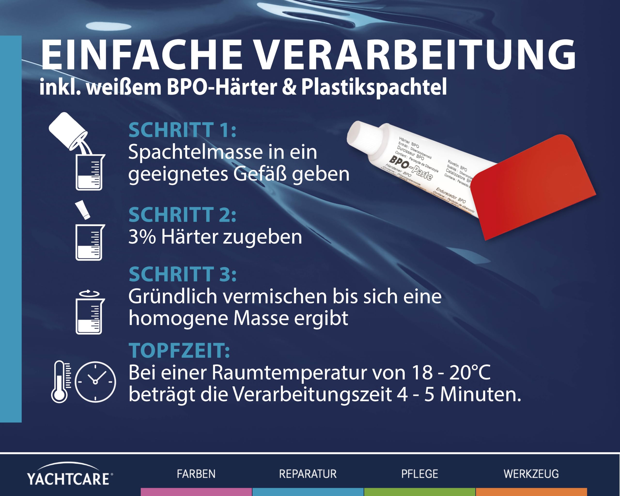 Yacht Care Few VT Fein Espátula poliéster, Unisex adulto