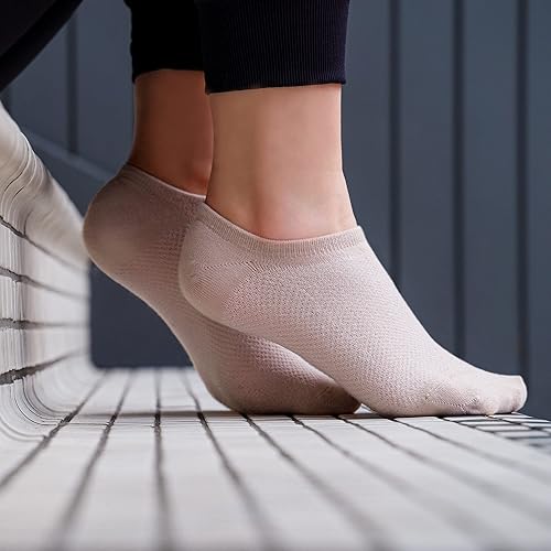 Miniatura 7 de Bam&bü - Calcetines casuales de viscosa de bambú para mujer, paquete de 4 pares, antideslizantes