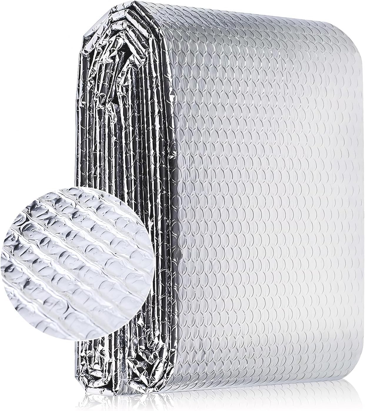 Reflective Bubble Insulation Sheet, Double Side Aluminum Foil Bubble Shield, Aluminum Foil Thermal Insulation Radiant Barrier for Windows, RV, Roof, Garage Door, 3.6mm Thickness (5m x 0.6m)