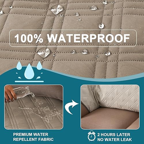 Miniatura 3 de Turquoize Fundas impermeables para sofá de mascotas, funda lavable para sofá de perro, funda protectora para mascotas, fundas de asiento con