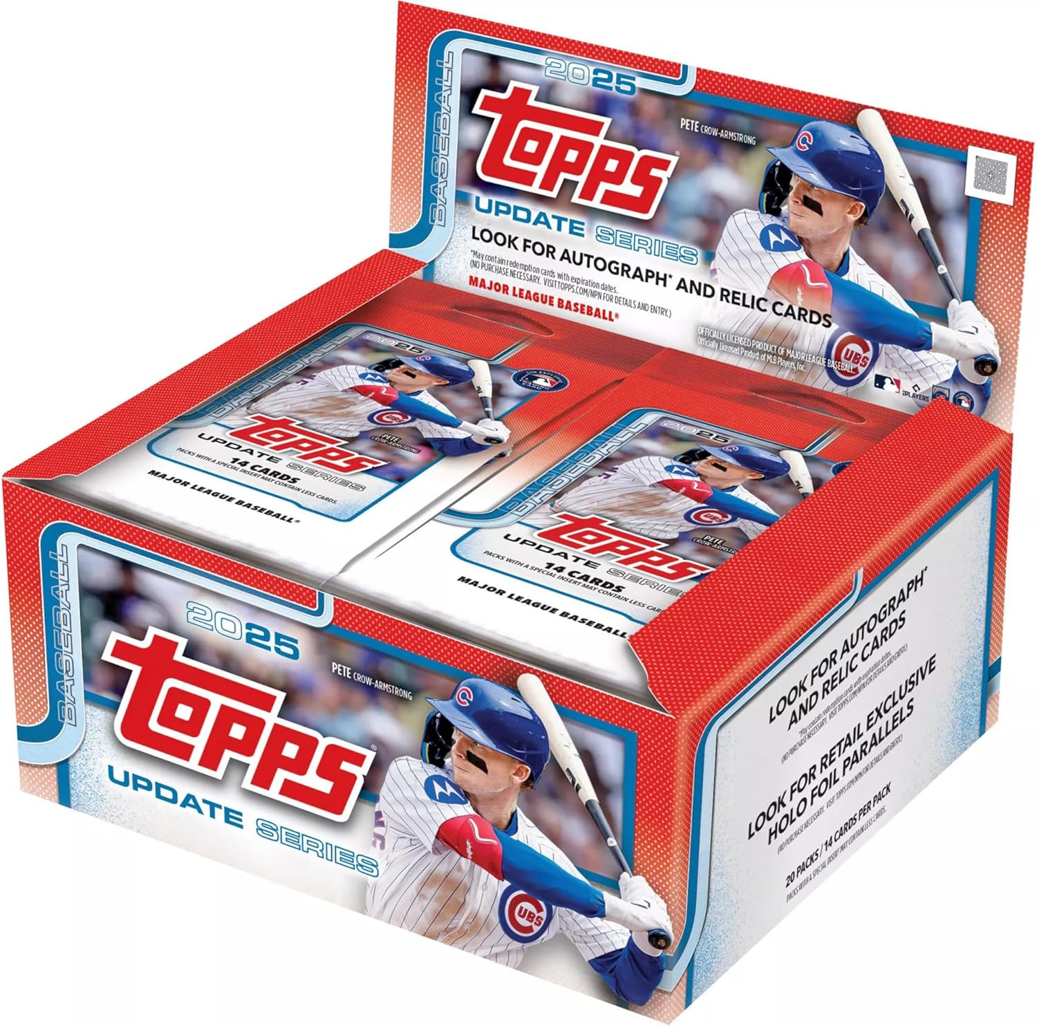 2025 ToppsUpdate Series Baseball Trading Card MLB Retail 20 Pack Box - Look for Autograph and Relic Cards