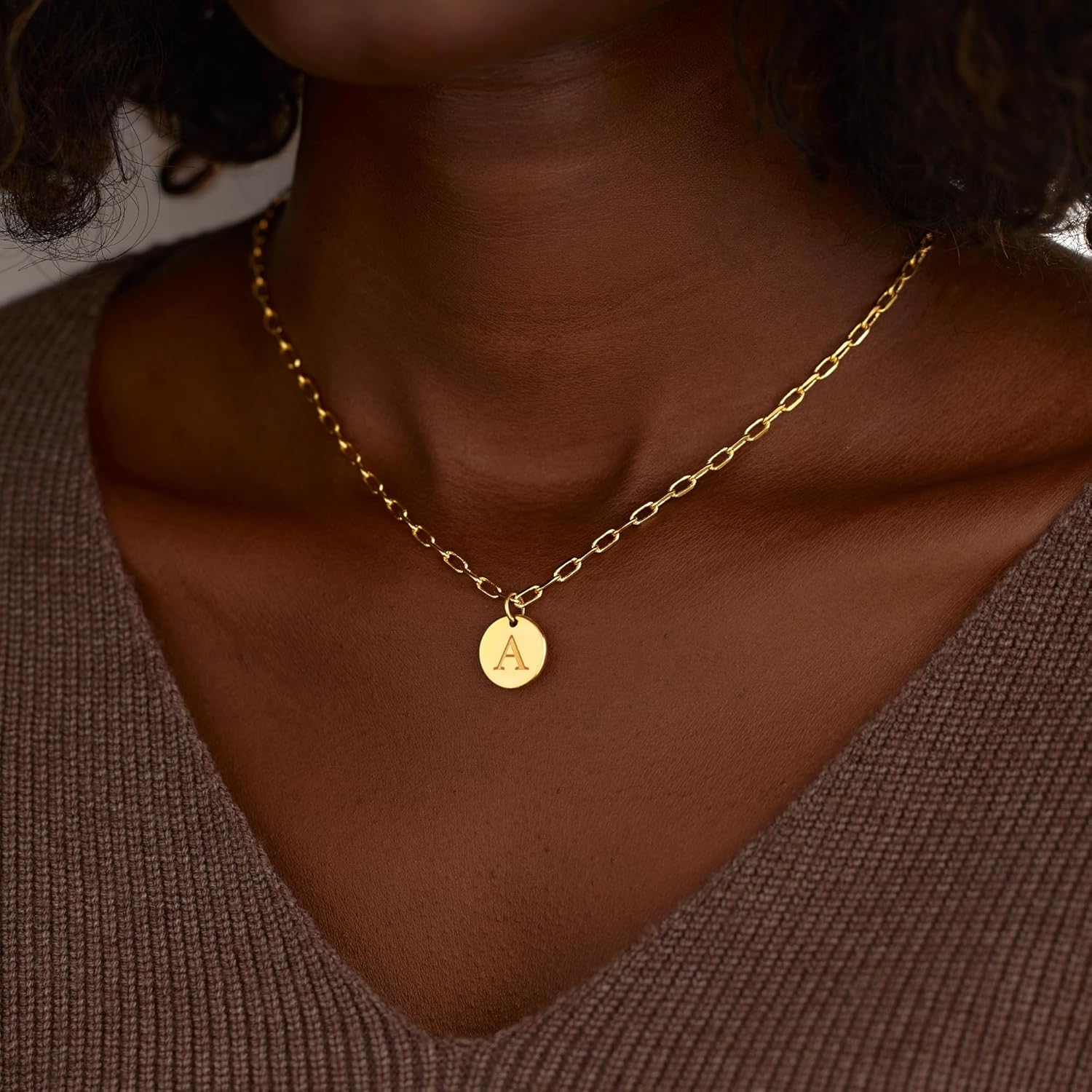 STORYJEWELLERY Initial Necklaces for Women, Letter Necklace, 18K Gold Plated Initial Pendant, Letter Jewelry, Gifts for Her - Image 4