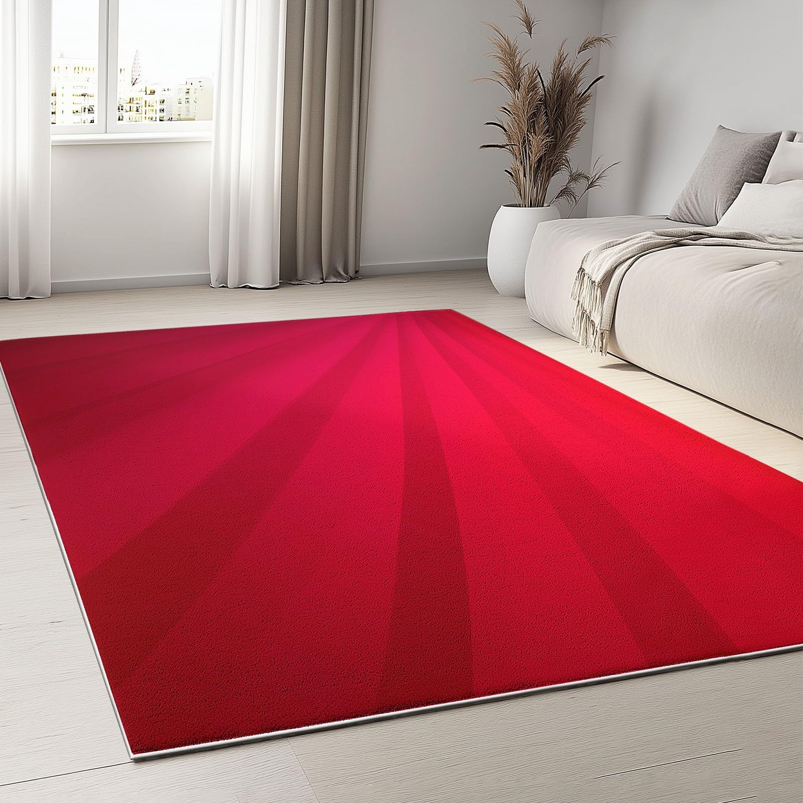Alfombra suave antideslizante roja de 90 x 150 cm evita resbalones alfombra lavable plana