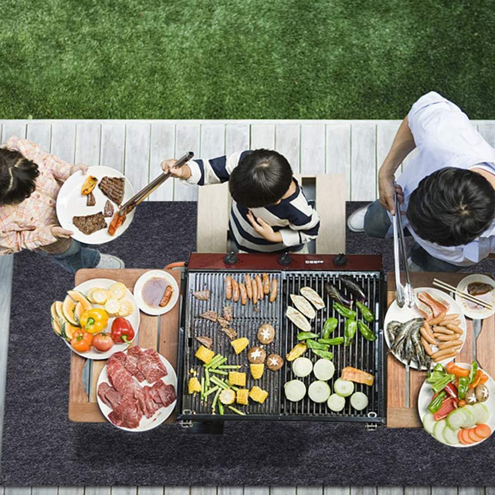AiBOB Tappetino Protettivo Per Barbecue 101x127 Cm - Ignifugo 926°C, In Fibra Di Vetro E Silicone, Per Terrazzo E Ponte