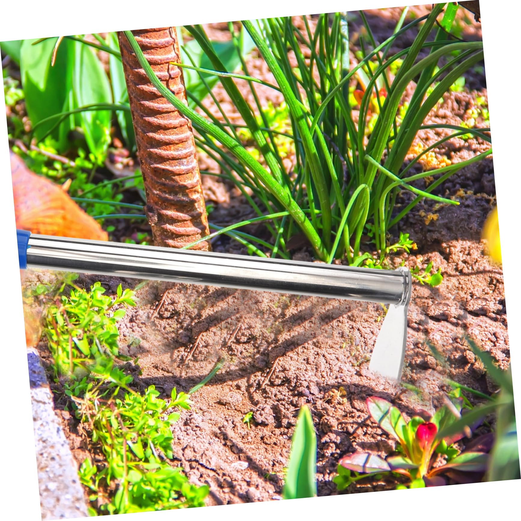 Abaodam 2 Piezas Azada De Jardinería Azada para Cavar Tierra Herramienta De Jardinería Plantar Azada Equipo De Jardinería Suministro De Jardinería Acero Inoxidable Silver