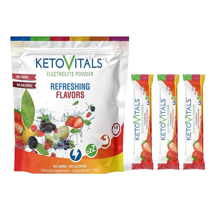 Buy Keto Vitals Berry Antioxidant Electrolyte Powder Stick Packs Keto