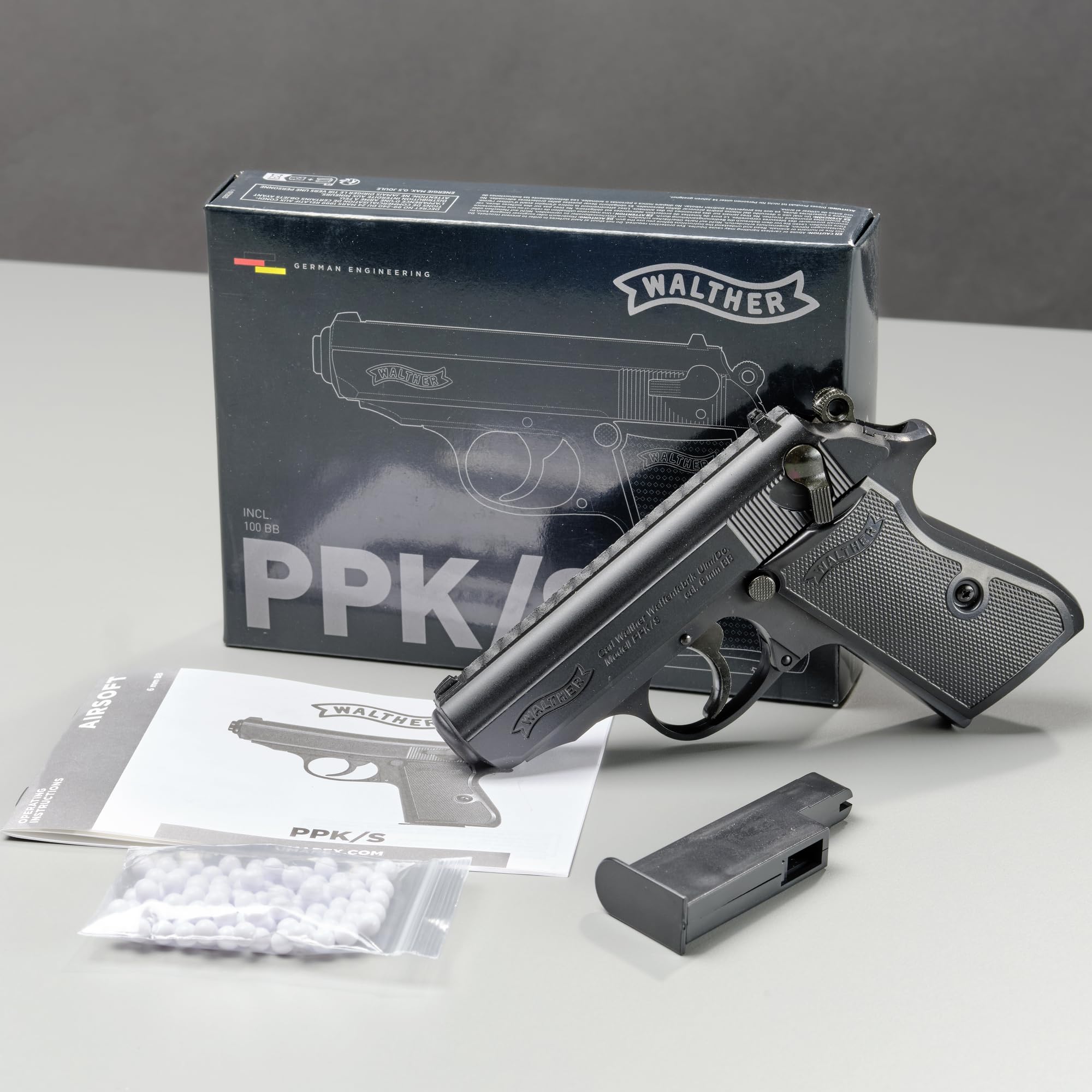 Walther WA25007 PPK/S - Pistola Softair, Nero, Taglia Unica