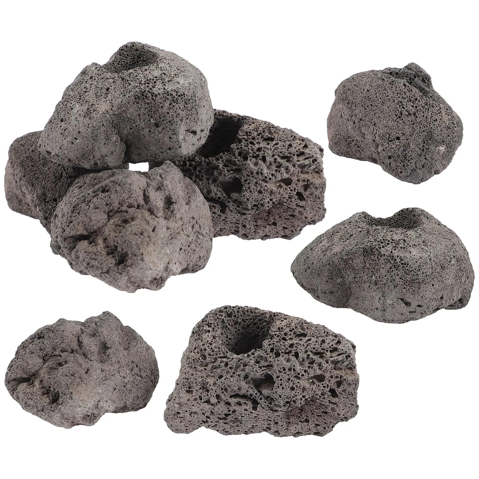 Lot de 10 pierres volcaniques décoratives pour aquarium Style naturel
