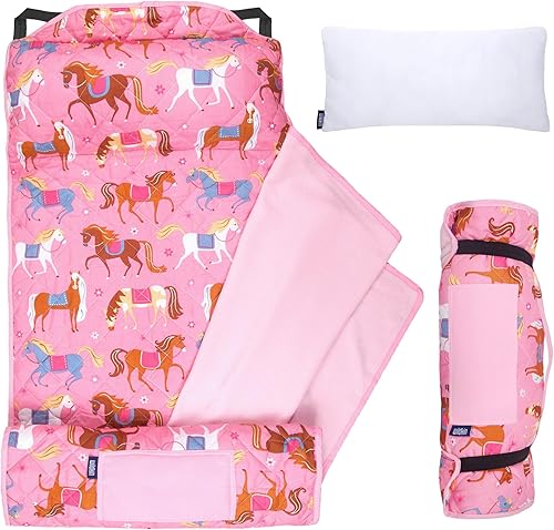 Miniatura 1 de Wildkin Tapete acolchado moderno de microfibra para siesta con almohada reutilizable para niños y niñas, ideal para dormir en primaria, materiales