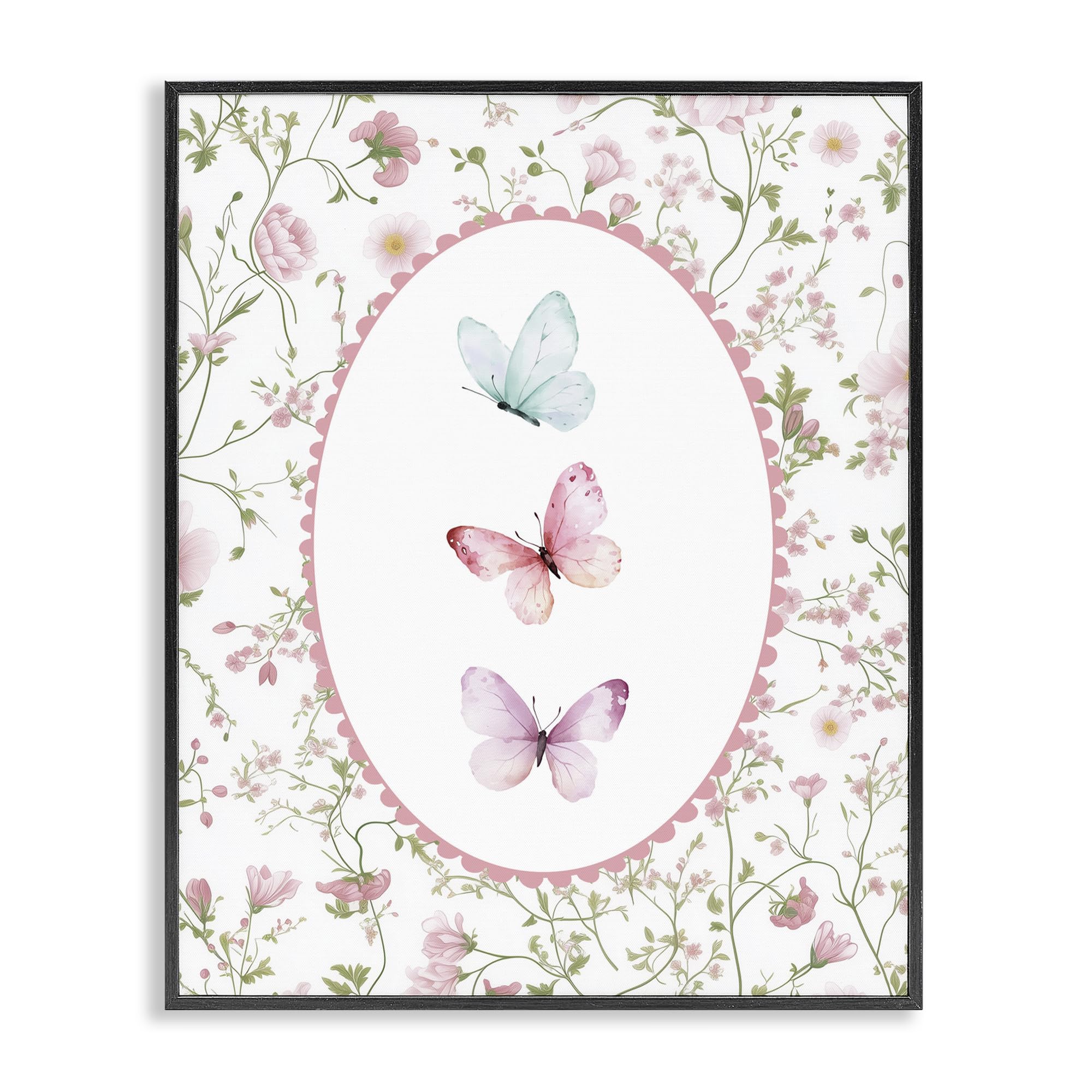 Cadre déco floral et papillon giclée Christine Simpson art nature chic