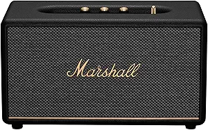 Marshall Stanmore III Bluetooth Home Speaker - Loud Stereo Sound with Bass and Treble Controls | Plug-in Powered | Record Player Compatible | RCA and 3.5 mm Aux Inputs - Black