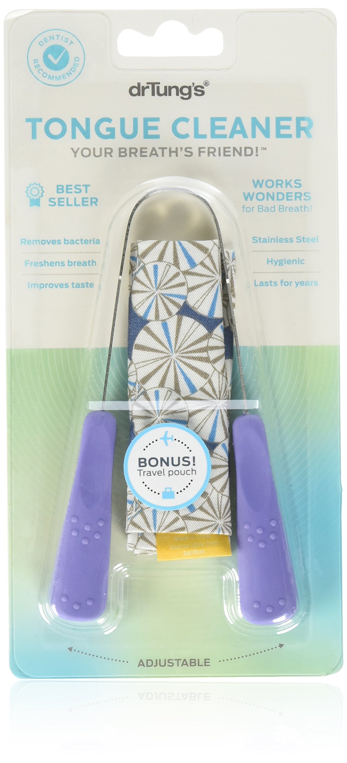 Dr. Tung's Products Stainless Steel Tongue Cleaner, Assorted Colors (3 Pack)