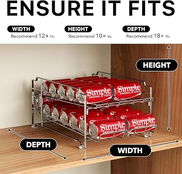 Simple Houseware Dual Row Front Loading Can Dispenser, Chrome