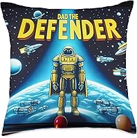 Vista 4 de Defender Dad 80s Retro Arcade Throw Pillow