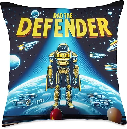 Miniatura 4 de Defender Dad 80s Retro Arcade Throw Pillow