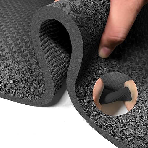 Yoga Mat 13 inch QMKGEC Exercise Mats 8mm TPE Non-Slip Extra Thick High-Density Eco Friendly for Yoga Workout Pilates Yoga Mats for Women Men