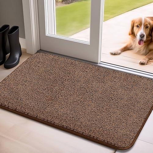 Miniatura 10 de Mibao Tapete para puerta de interior, de 18 x 30 pulgadas, tapete antideslizante de bajo perfil, tapete para puerta de perro, tapete de bienvenida