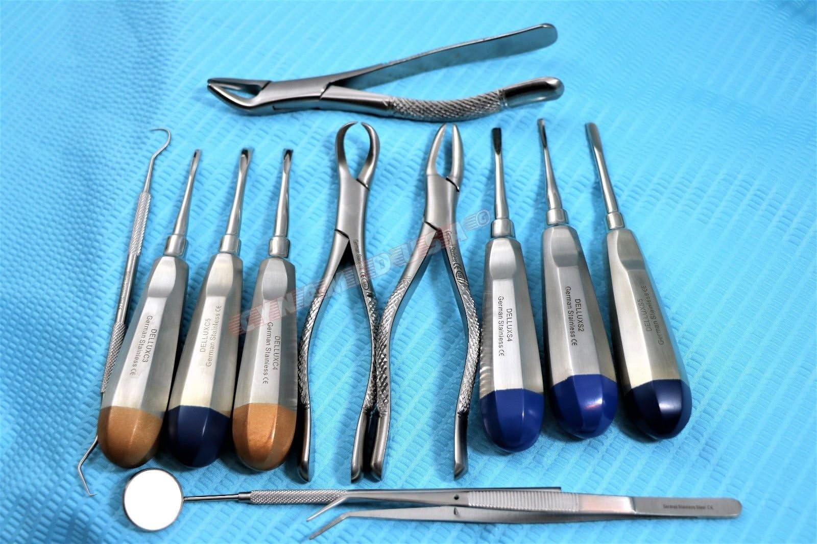 German 12 PCS Dental Elevators and Dental EXTRACTING Forceps Dental