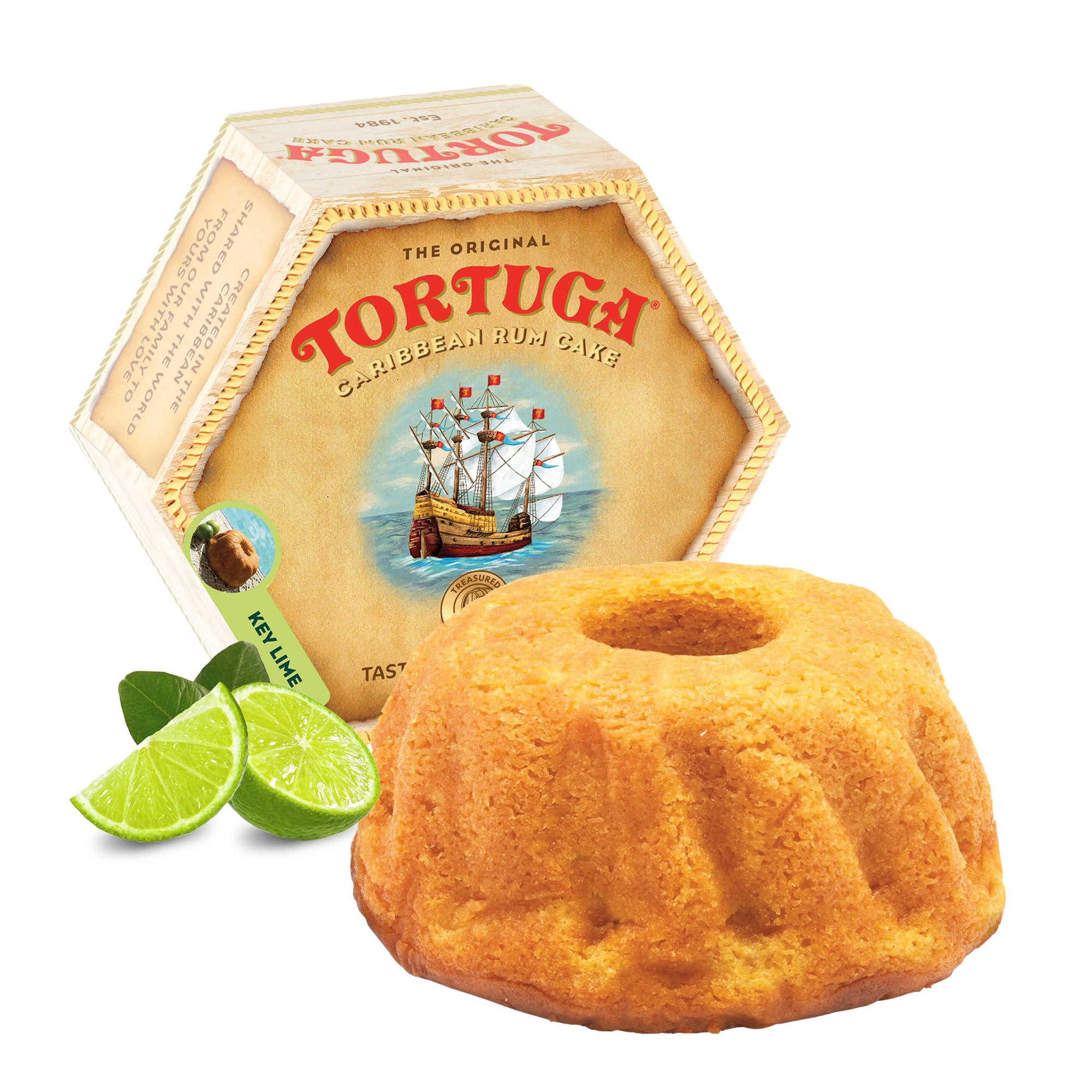 TORTUGA Caribbean Key Lime Rum Cake - 16 oz Rum Cake - The Perfect Premium Gourmet Gift for Gift Baskets, Parties, Holidays, and Birthdays
