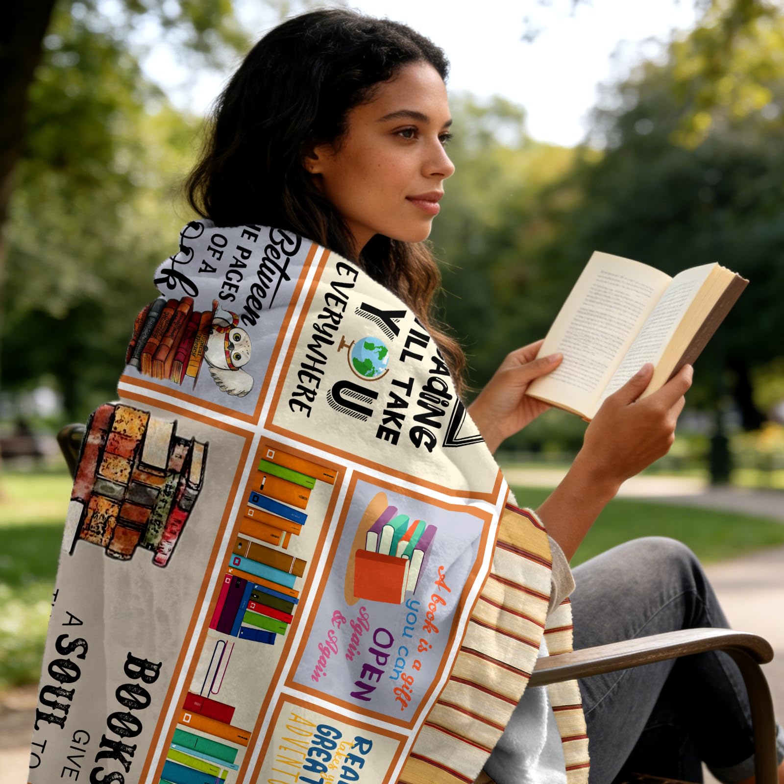 Kasuwow Regali per gli amanti dei libri per donne, idee regalo per gli amanti dei libri, coperta per libri, regali per gli amanti dei libri, lettori, bibliotecari, regali per compleanno e Natale
