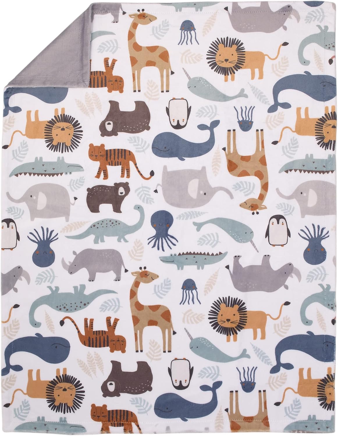 NoJo Zoo Animals Multi Character Super Soft Baby Blanket
