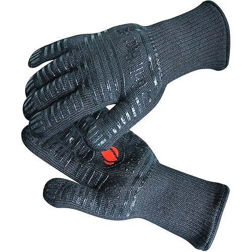 BBQ Gloves - Grill Gloves Heat Proof for Men and Women - 1472°f Oven Mitts Heat Resistant Gloves for Grilling, Baking, Barbecue, Cast Iron, Pizza Oven, Smoker & Grilling Accessories
