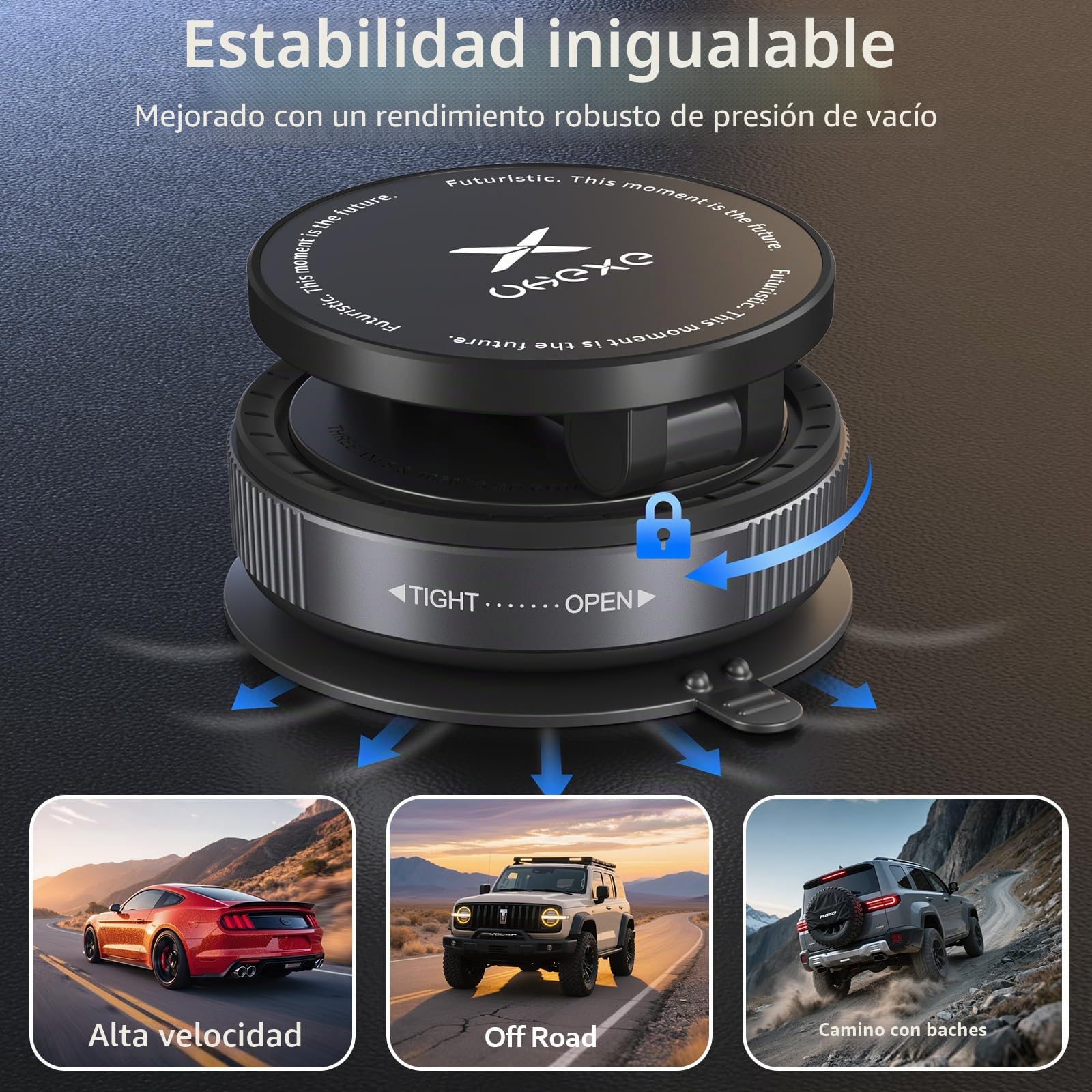 Soporte de teléfono magnético para Coche con Ventosa para Soporte Magsafe, Soporte para teléfono de Coche con Ventosa Ultra Ajustable 360° para iPhone 17 Pro MAX 16 15 14 13 12 Air Plus (Negro)