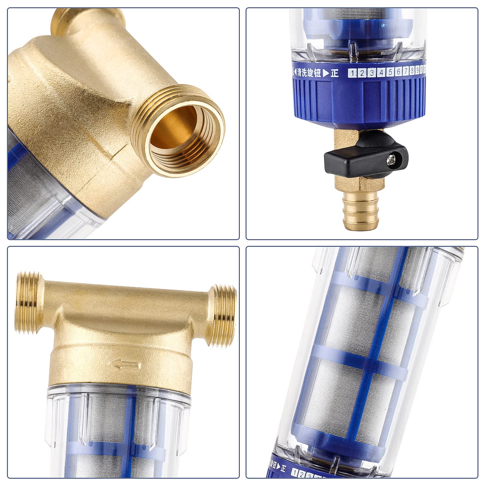 KingSaid Filtro de agua para manguera de pozo, filtro de sedimentos