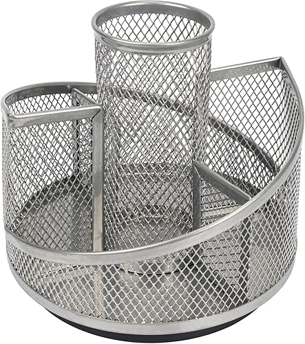 CiCiKiea Portalápices para escritorio organizador de escritorio de malla giratoria de 360 grados organizador de escritorio giratorio de malla