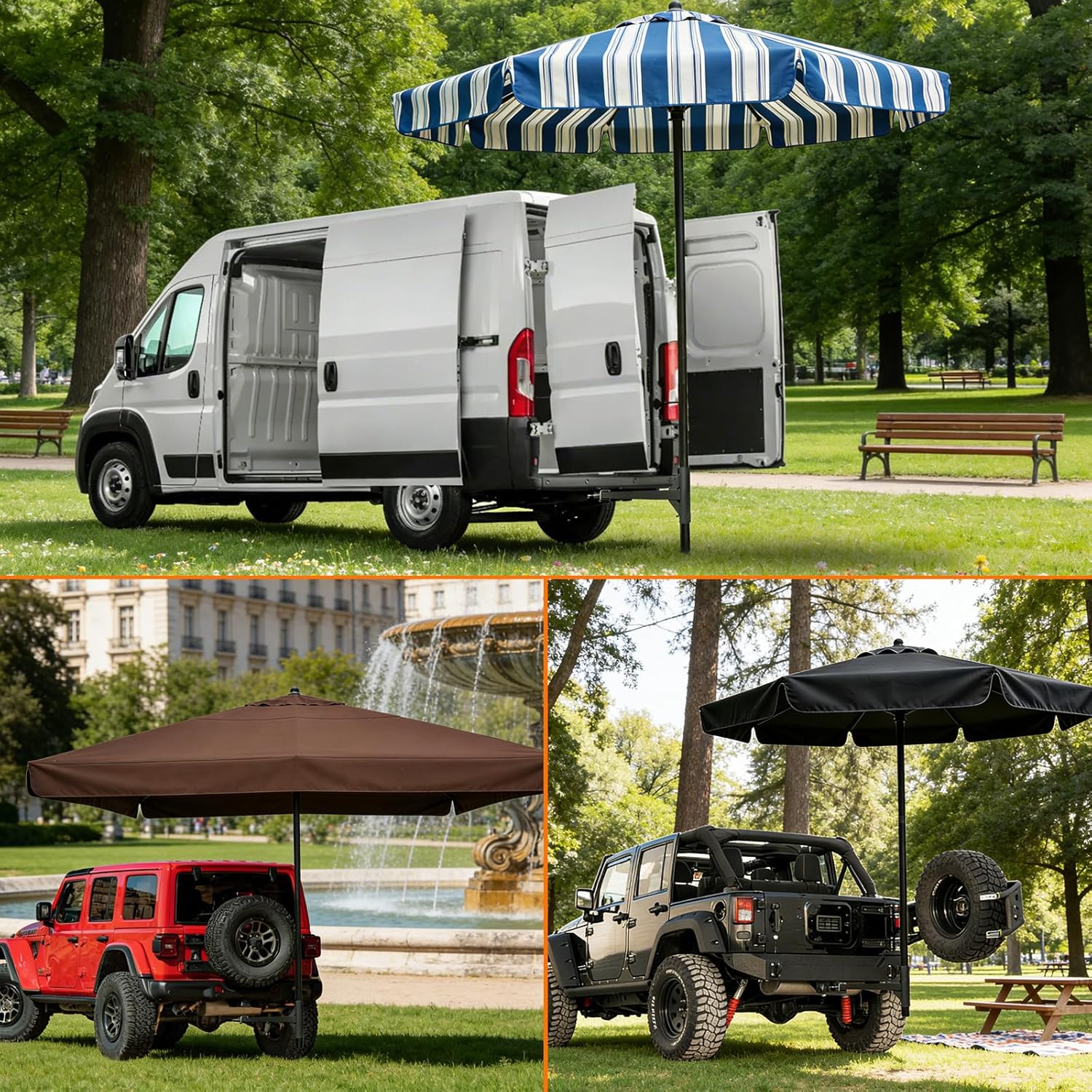 KAXIWEI Hitch Mount Umbrella Holder for 1.5-1.9" Poles - Fits 2"×2" Hitch Receiver, Heavy-Duty Outdoor Umbrella Stand for Tailgating, Camping, RV, Beach & Outdoor Events