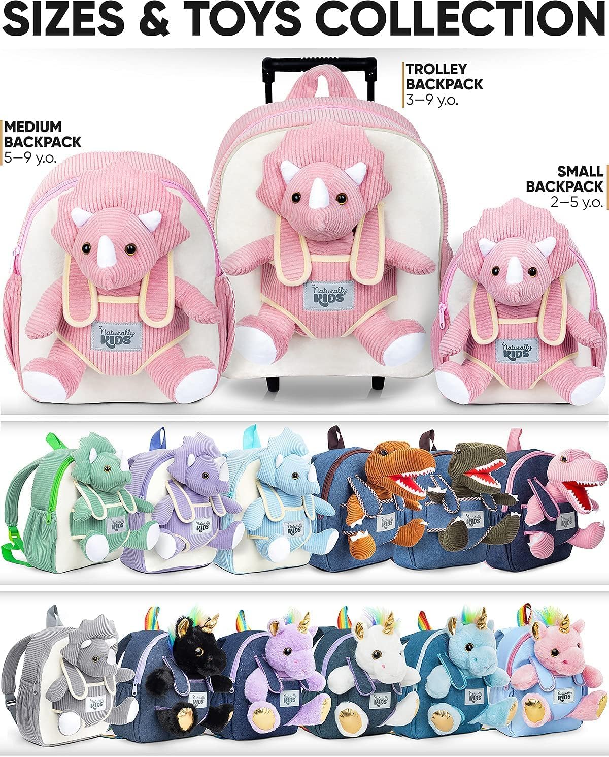 Toddler Luggage for Girls w Dinosaur Toys, Kids Rolling Backpack Girls, Toddler Suitcase, Gifts for 3 4 5 6 Year Old - Image 8