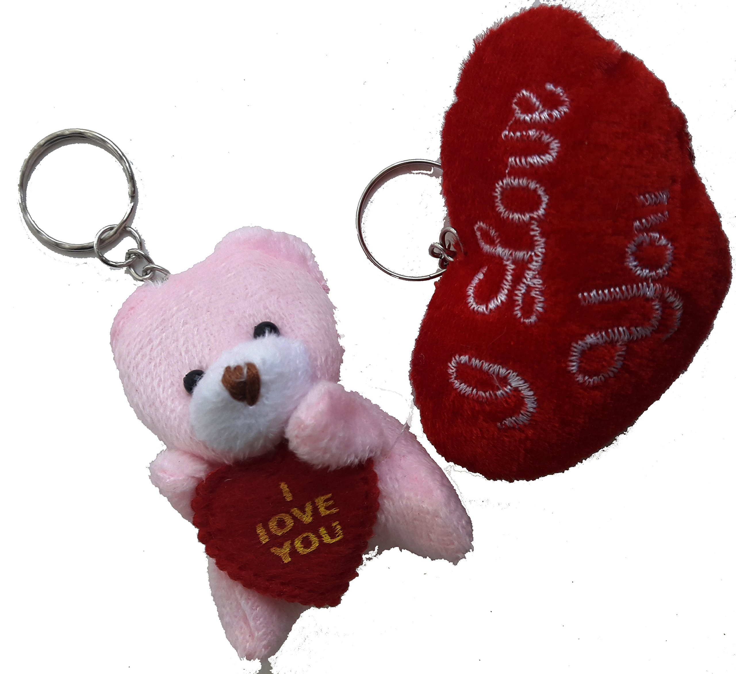 BalloonisticsMasti Zone "I Love You" Keyring with Cute Mini Teddy Keychain (Pink)