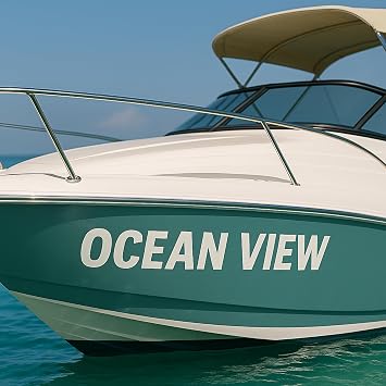 Boat Name Decals Custom Waterproof Vinyl Lettering Personalized Graphics for Identification, Registration, and Branding