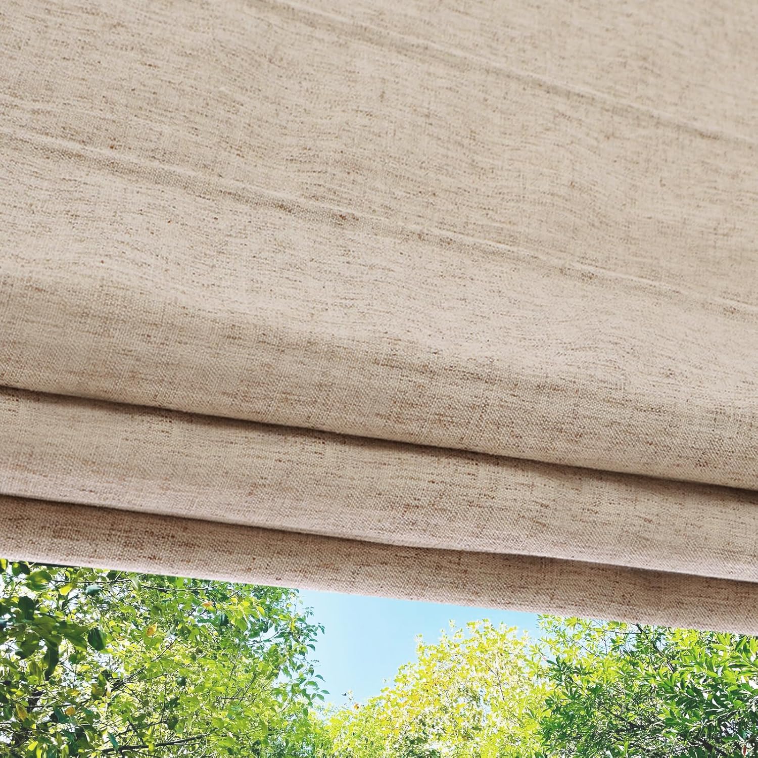Comodex Cordless Roman Shades for Windows, Flaxen Custom