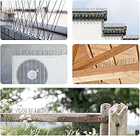 Vista 7 de OFFO - Púas para pájaros con base de acero inoxidable, Púas resistentes para aves en forma de flecha, kit de púas para palomas para mantener