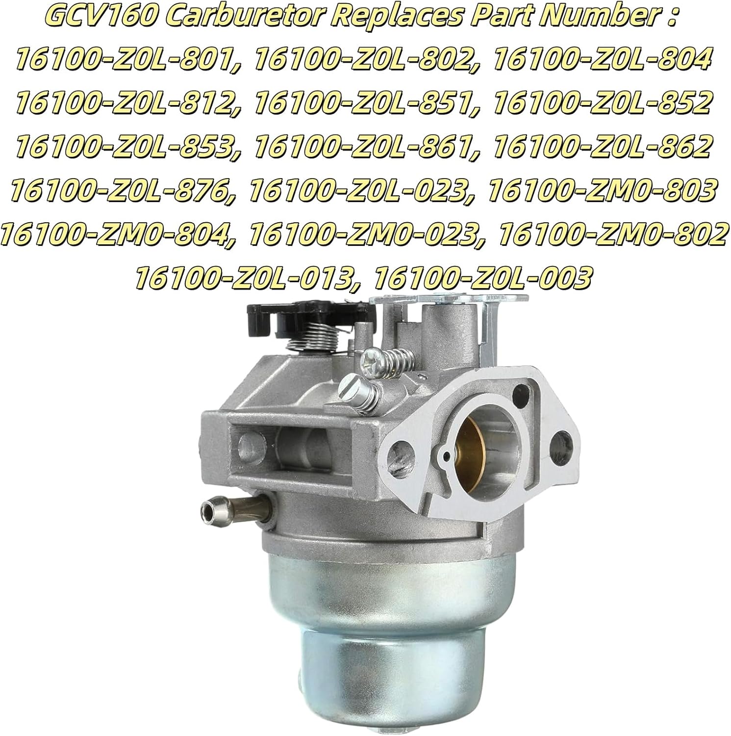 Gcv160 Carburetor Compatible with Honda Gcv 160 Gcv160la Gcv160A Gcv135 Gc135 GCV160LE HRT216 HRB216 HRS216 HRZ216 Engine Parts Carb Replaces 16100-zm0-804 16100-z0l-023 16100-z0l-013