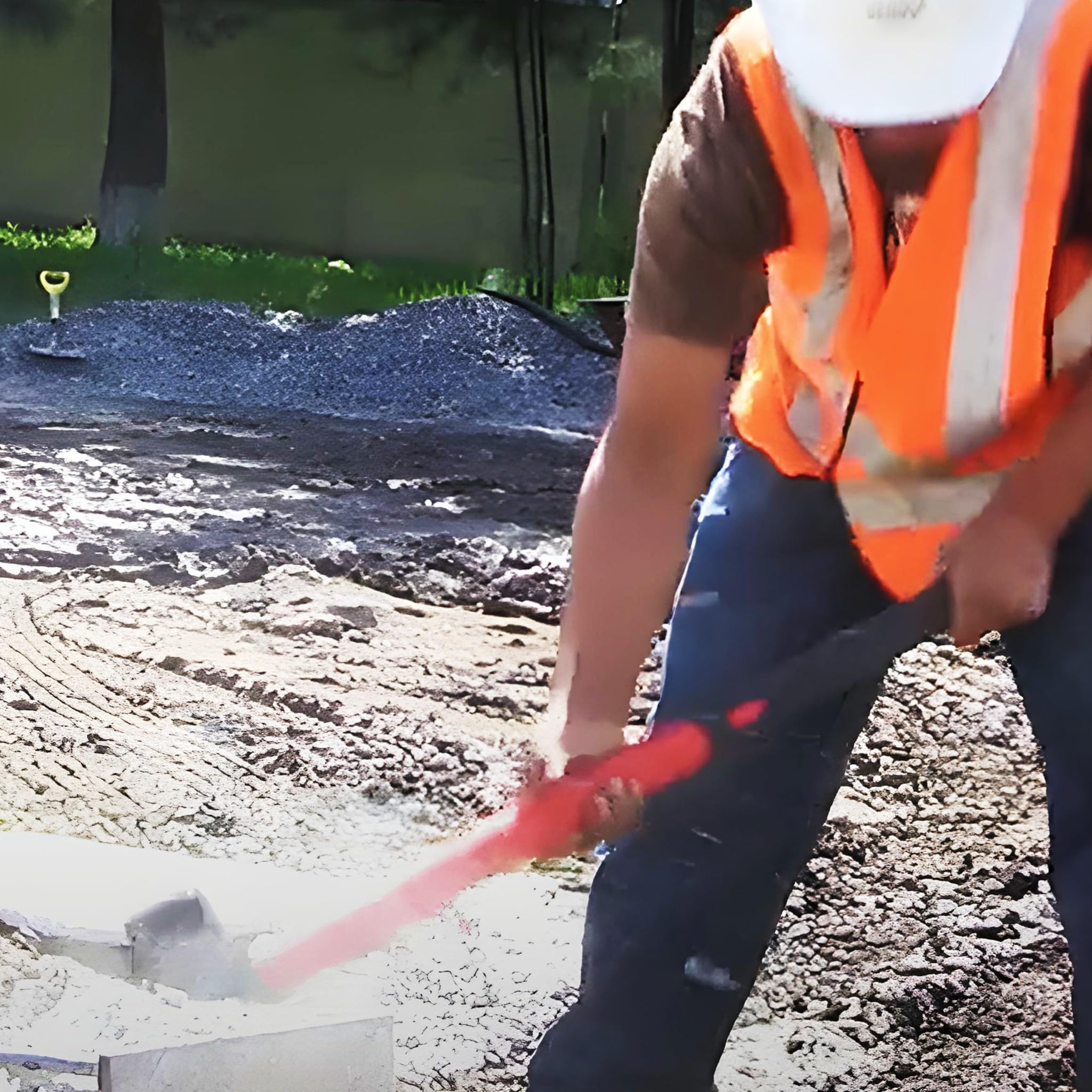 Bricoloco Mazza grande martello per rompere e demolire pietra e cemento per cantiere. Manico anti-vibrazione in fibra di vetro molto resistente e resistente alle intemperie. (Mazza 4kg-manico 90 cm)